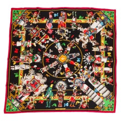 Hermès Black Kachinas Silk Scarf, Oliver