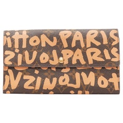 LOUIS VUITTON Stephen Sprouse orange graffiti brown monogram long wallet