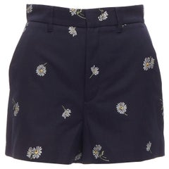 RED VALENTINO navy cotton daisy floral print high waisted shorts IT36 S