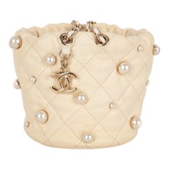 Chanel Quilted Off-white Calfskin Bucket Bag Spring, 2021