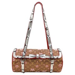 Louis Vuitton Takashi Murakam Cherry Blossom Papillon Silk Python Monogram Bag