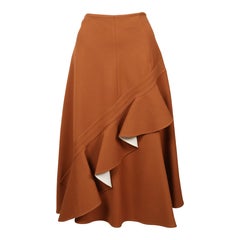 Celine by PHOEBE Philo jupe à volants marron cannelle