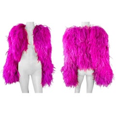 Used Dolce & Gabbana Ostrich Feather Embellished Cropped Bolero Jacket Coat