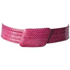 Galanos Magenta Snakeskin Belt