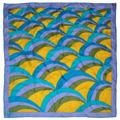 Vera Multi-Lavender, Olive, Yellow & Blue Silk Scarf