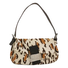 Fendi Baguette Pony hair in leopard print Brown