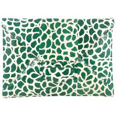 Oscar de la Renta Grafton Flat Envelope Clutch Printed Snakeskin Large