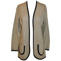 Vera Bronze & Metallic Gold Open Evening Jacket with Patch Pockets