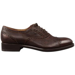 Men's SUTOR MANTELLASSI Size 8.5 Brown Leather Lace Up Cap Toe Brogues