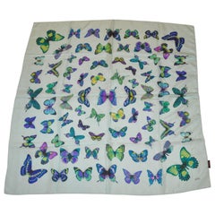 Echo Shades of Turquoise, Lavender & Green "Butterflies" Silk Scarf