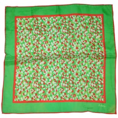 Echo "Signs of Spring" with Green Border Silk Handkerchief