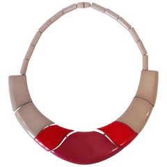 1970s Guillemette L’Hoir Paris Bakelite Sculptural Necklace