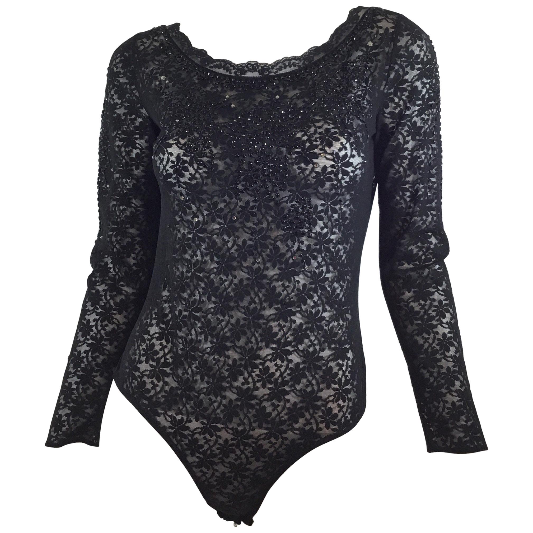 Giorgio Sant’Angelo Vintage Beaded Lace Bodysuit