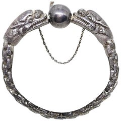 Circa 1940 Chinese Sterling Dragon Bracelet