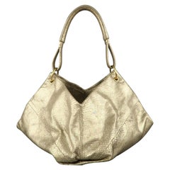 BOTTEGA VENETA Light Gold Metallic Snake Skin Hobo Handbag