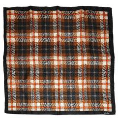 Echo Multi-Color Plaid Silk Scarf with Hand-Rolled Edges