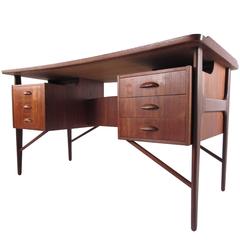 Mid-Century Modern Kai Kristiansen Style Danish Teak Floating Top Desk