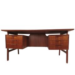 Vintage Danish Teak Desk by Gunni Omann for Omann Jun Mobelfabrik