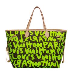 Louis Vuitton Green Graffiti Neverfull GM