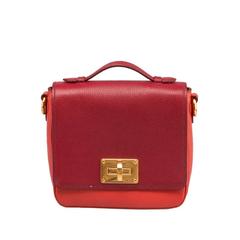 Miu Miu Orange & Red Leather Madras Bicolor Shoulder Bag