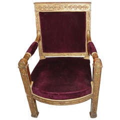 Period Empire Giltwood Armchair