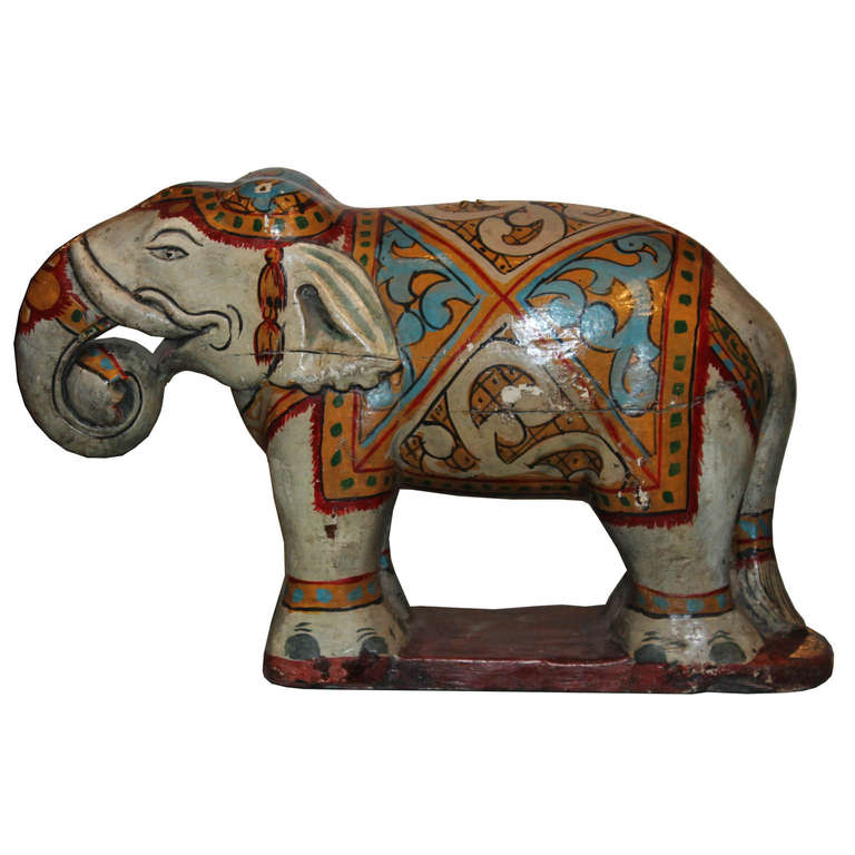 Painted elephant, ca. 1920