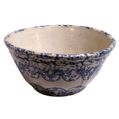 Large 19th Century Design Sponge Ware Mixing Bowl