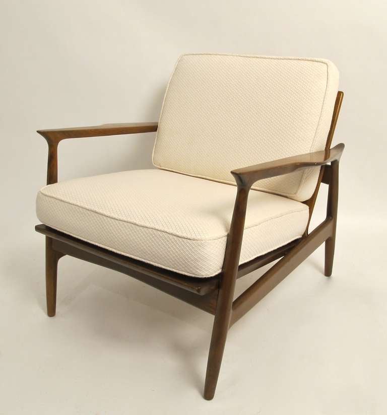 Scandavian style armchair, 1960's. Original upholstery on cushions  show light signs of use and age.