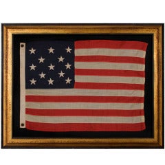 13 Star Antique American Flag with a 3-2-3-2-3 Pattern, 1895-1926