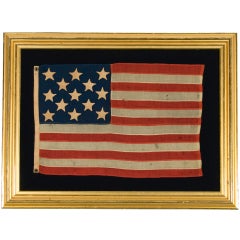 Antique 13 Star Hand-sewn Flag With Single-Appliquéd Stars