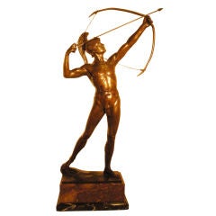 Bronze Apollo on Marble Base