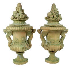 Grand scale terra cotta finials