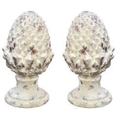 Terra Cotta Pair of french pinaple or artichoke, Finials