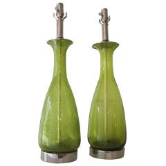 Apple Green Blenko Lamps