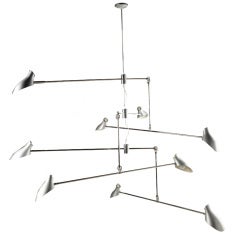 David Weeks Brushed Aluminum and Nickel Mobile Chandelier