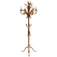 Rare Gilt Metal Sheaf of Wheat Floor Lamp by Hans Kogl