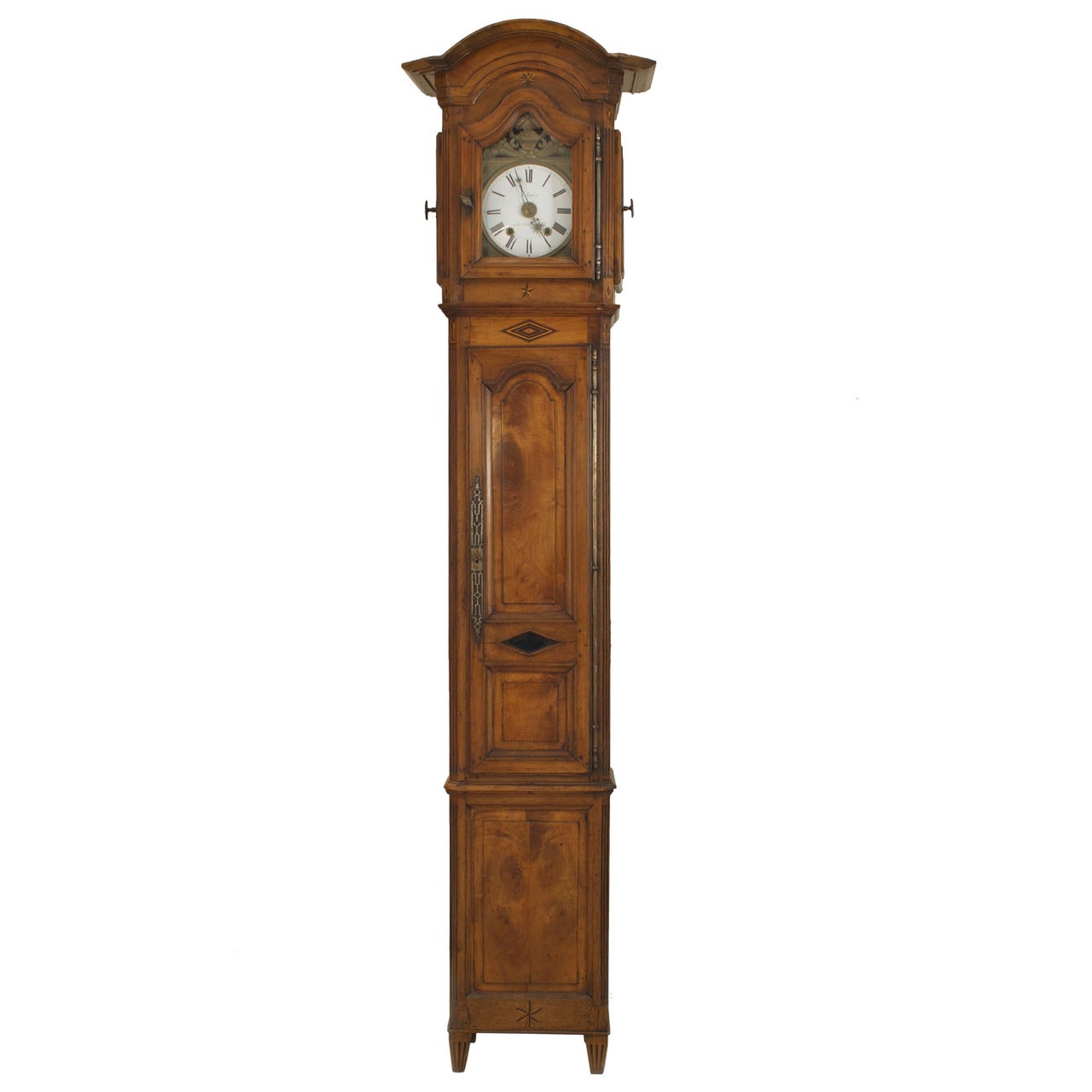 French Provincial Walnut Grandfather Clock