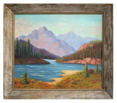 Mid Century Landscape California Mountain Lakeside