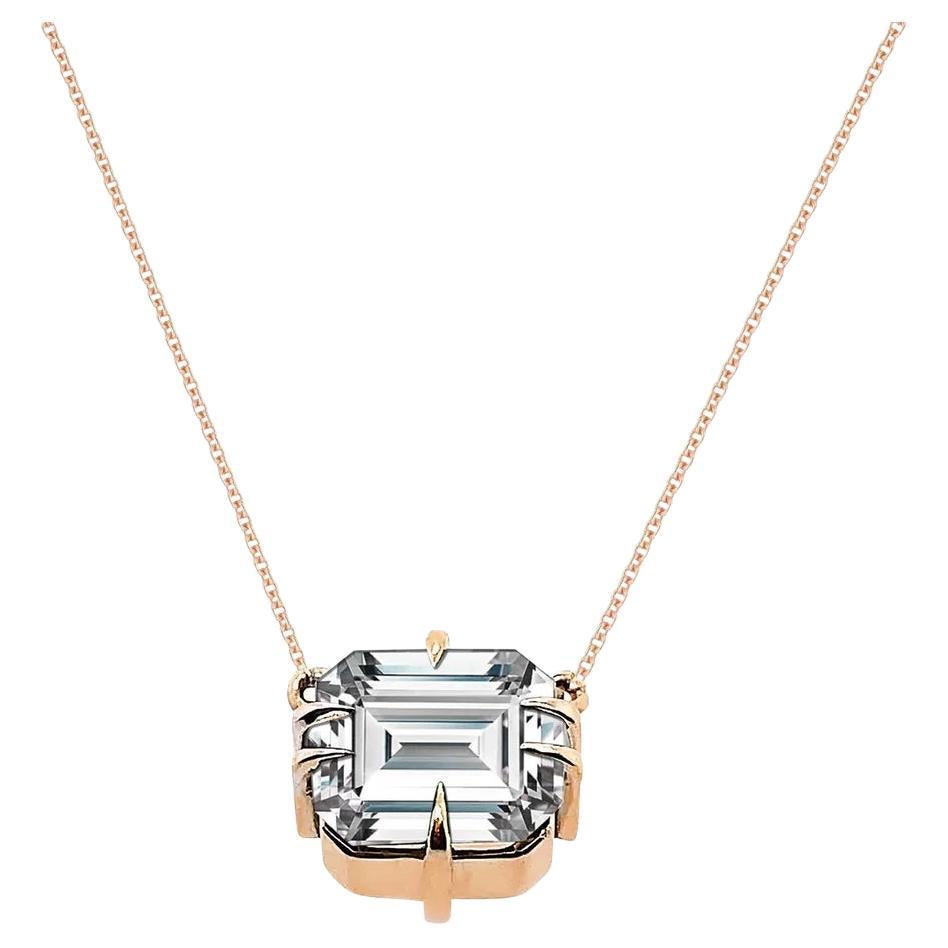 O.80ct Bold Emerald cut Diamond Icon pendant in 18ct Gold