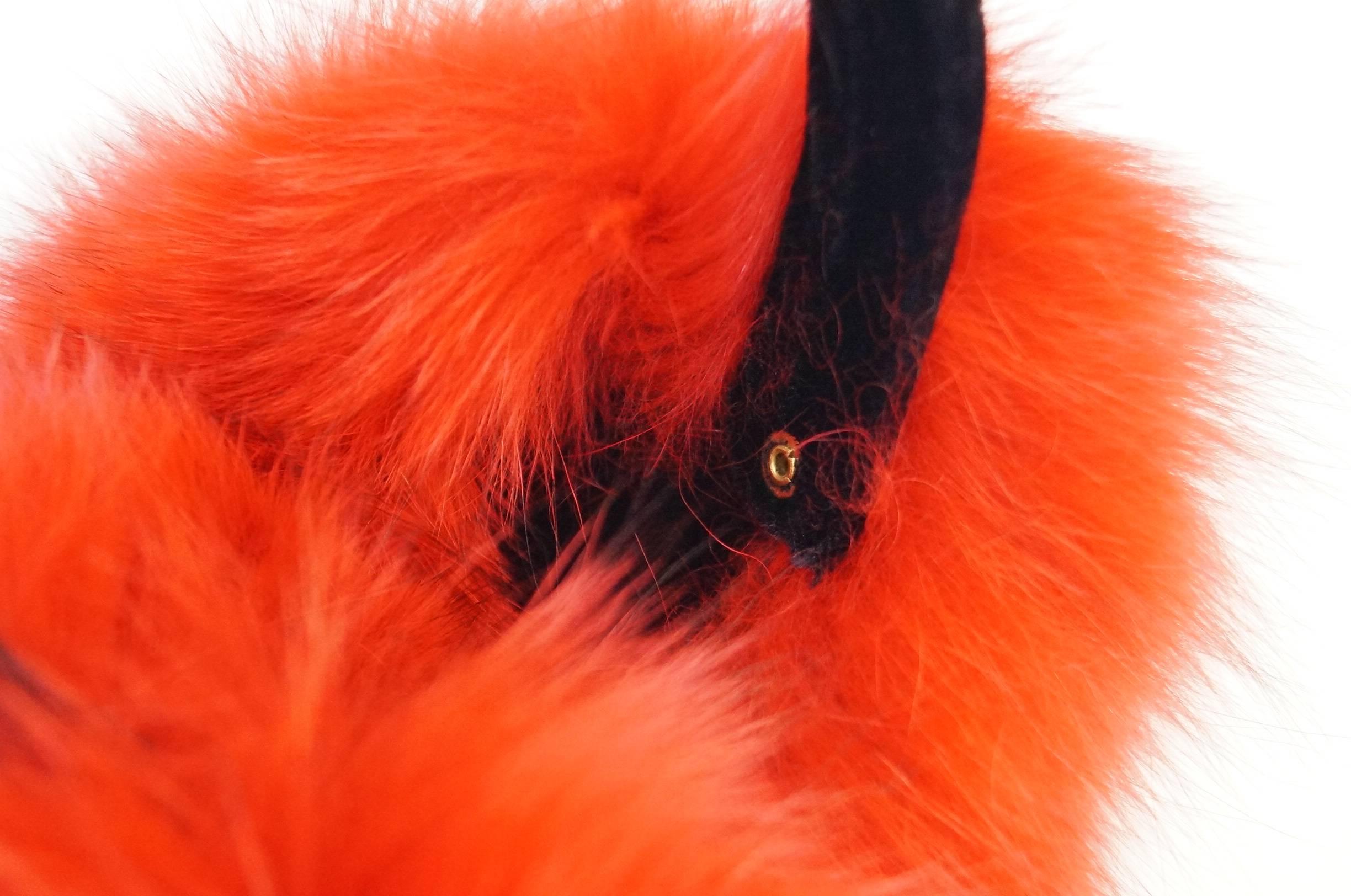 Red Fox and Velvet Earmuffs In Excellent Condition In Houston, TX