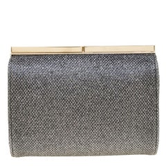 Jimmy Choo Silver Glitter Trinket Clutch