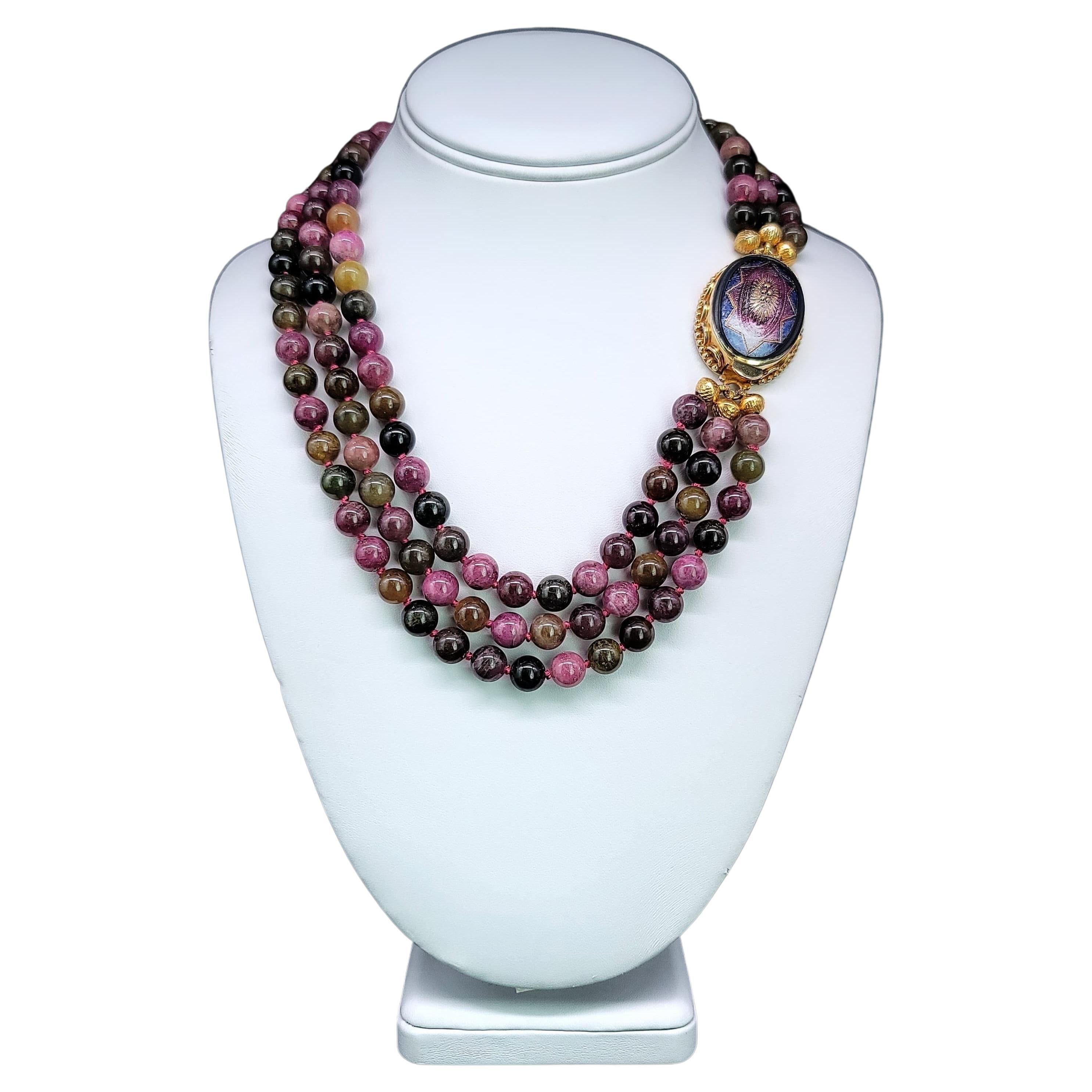 A.Jeschel  Captivating Watermelon Tourmaline necklace.