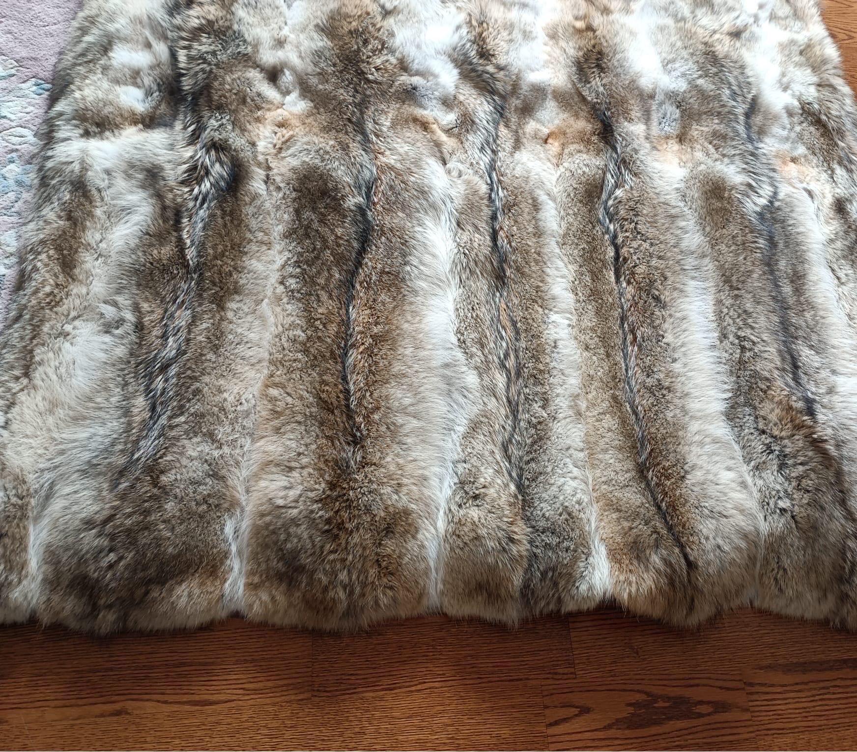 Hudson Bay coyote Fur Blanket (huge throw 90