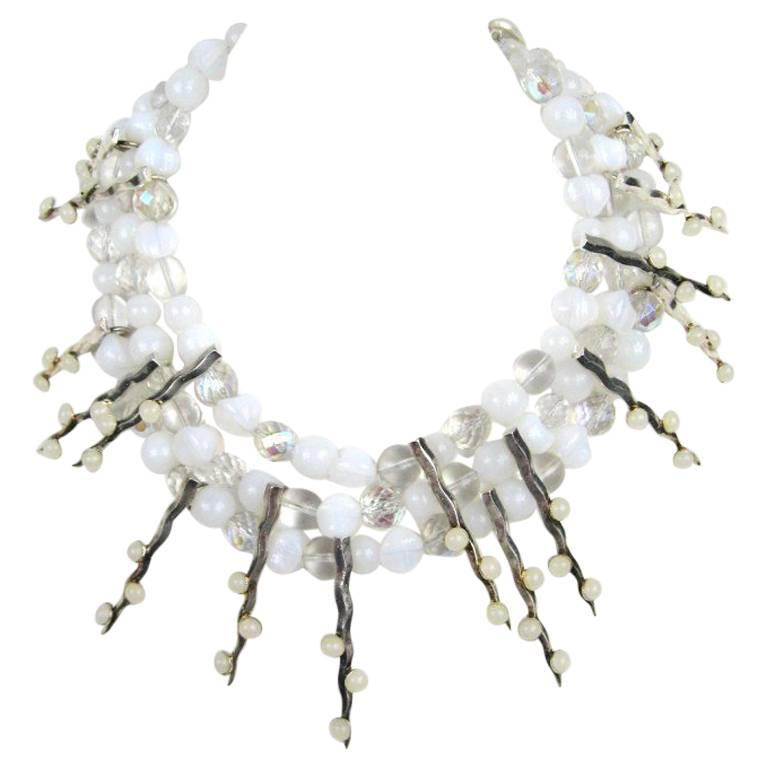  Choker Bib-Halskette aus Glas von Philippe Ferrandis  1990s