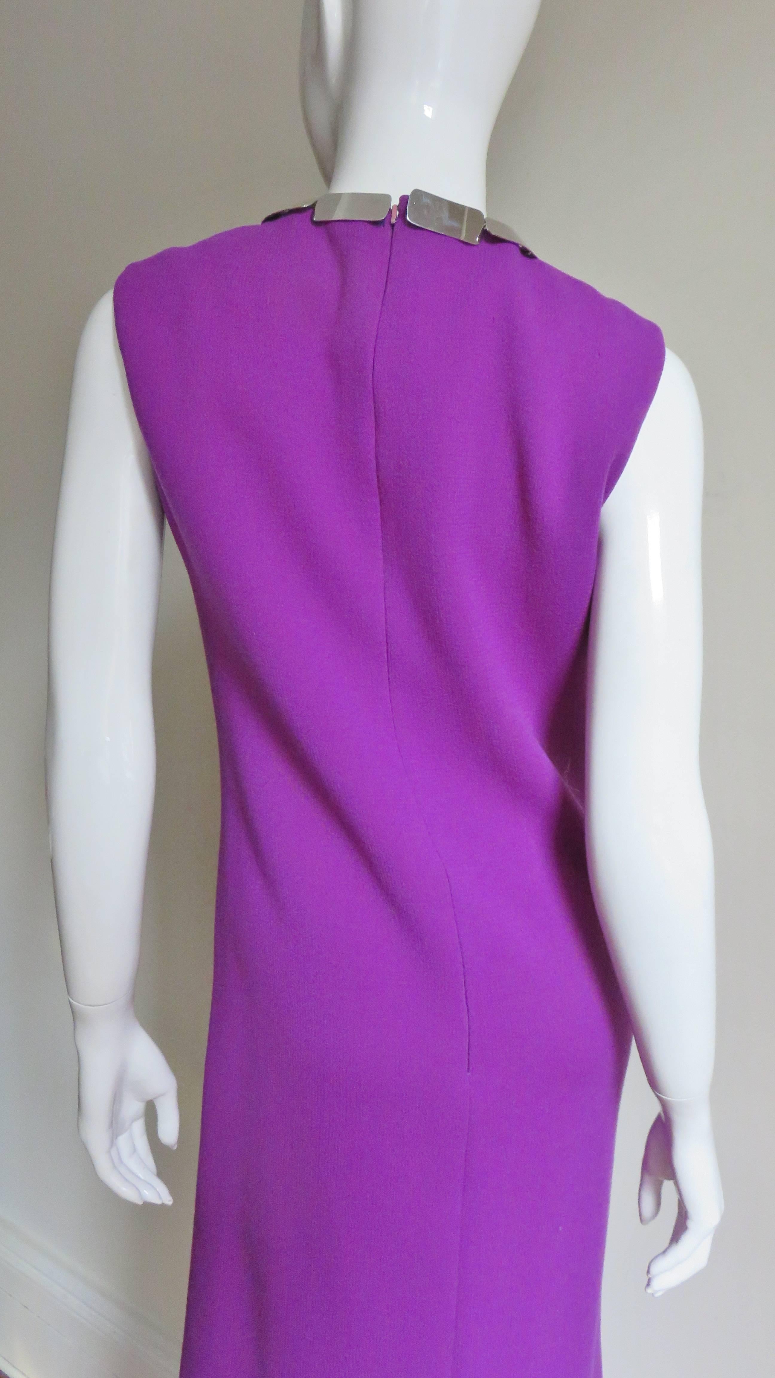  Pierre Cardin 1960s Iconic Metal Hardware Collar Dress For Sale 5