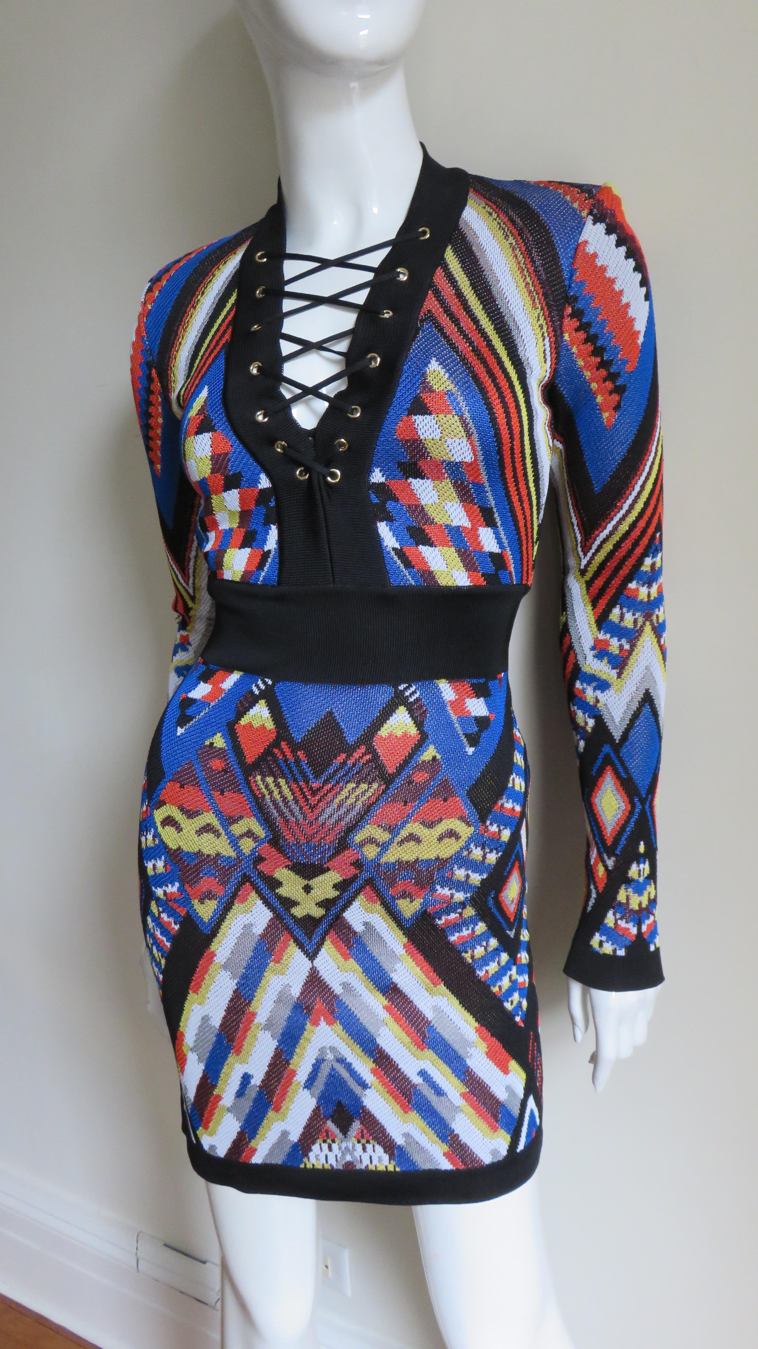 balmain geometric dress