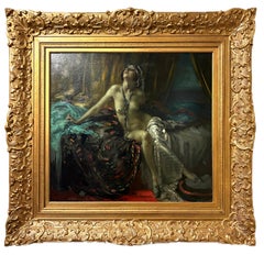 Oil painting, Nude by Arnulf De Bouche circa 1910