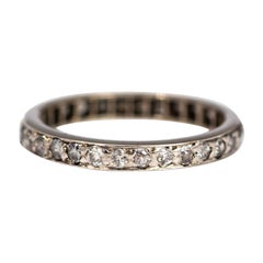 Art Deco Diamond and Platinum Full Eternity Band