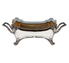 Art Nouveau Silver Jardinière With Original Glass Liner, Otto Wolter, Germany