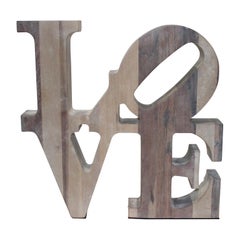 Artisan Wood Sculpture after Robert Indiana's Love 